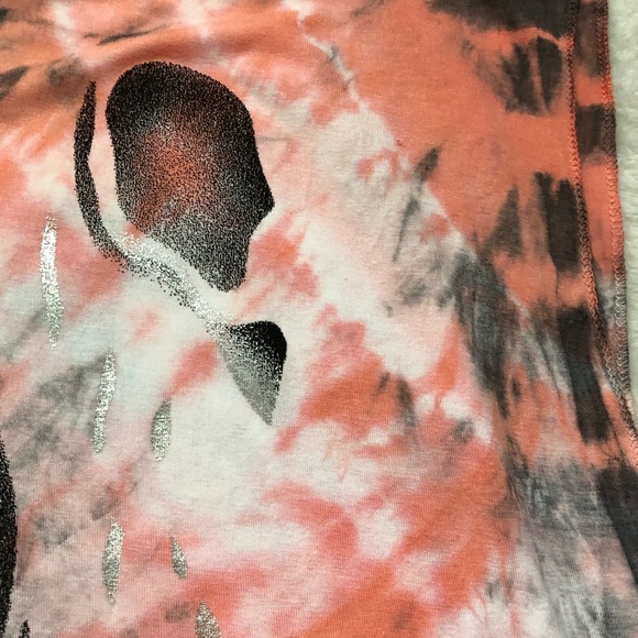 Plus size stretchy Turkish tunic white dark grey bright silver random tie- dye - Picture 5 of 11